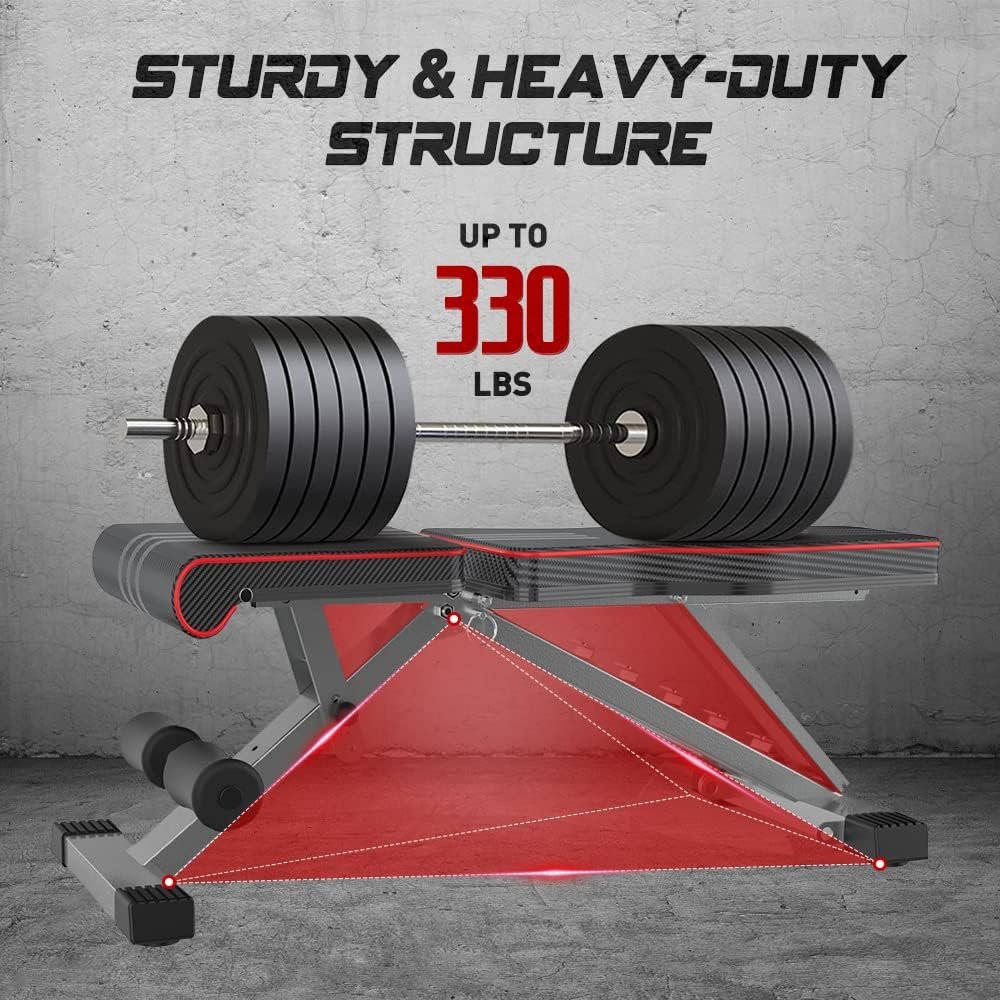 Adjustable Foldable 660LB Weight Bench, Lifting Sit-up Multi-use Workout Bench Exercise Bench Incline Decline Flat Utility Bench Press for Home Gym