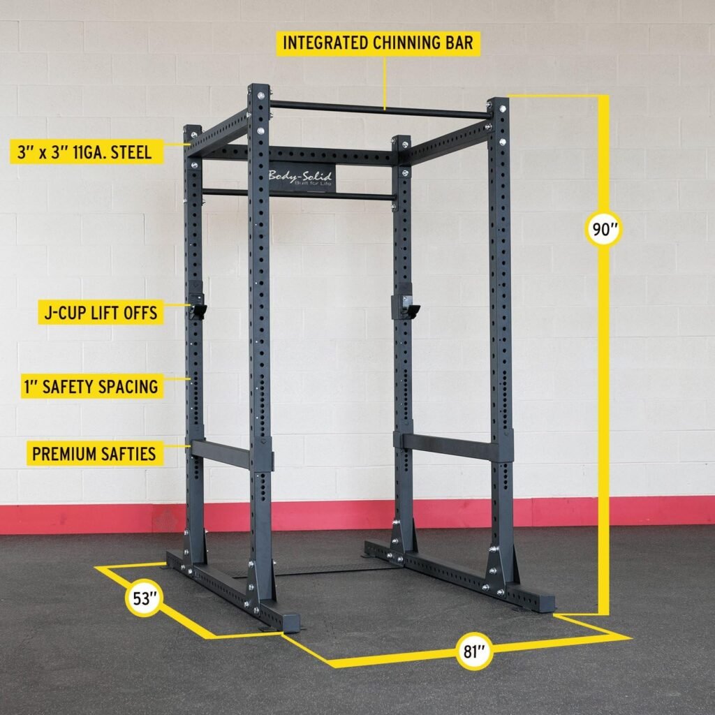 Body-Solid SPR1000 Commercial Power Rack for Weight Training, Home and Commercial Gym,black