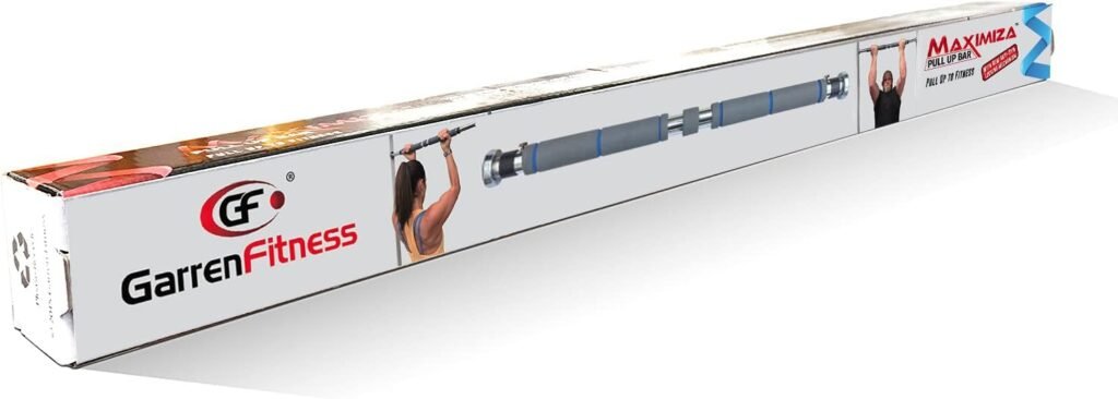 Garren Fitness Maximiza Pull Up Bar for Doorway - 27 to 39 Inches Adjustable Width Pullup Bar/Chin up Bar with 3 Sets of Screw-in Heavy-Duty Door-Mounts